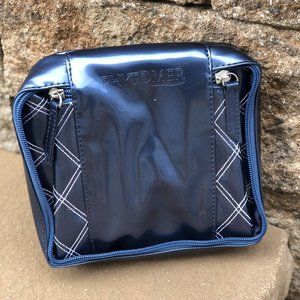 BRAND NEW PHYTOMER COSMETIC BAG BLUE SHINY LEATHER